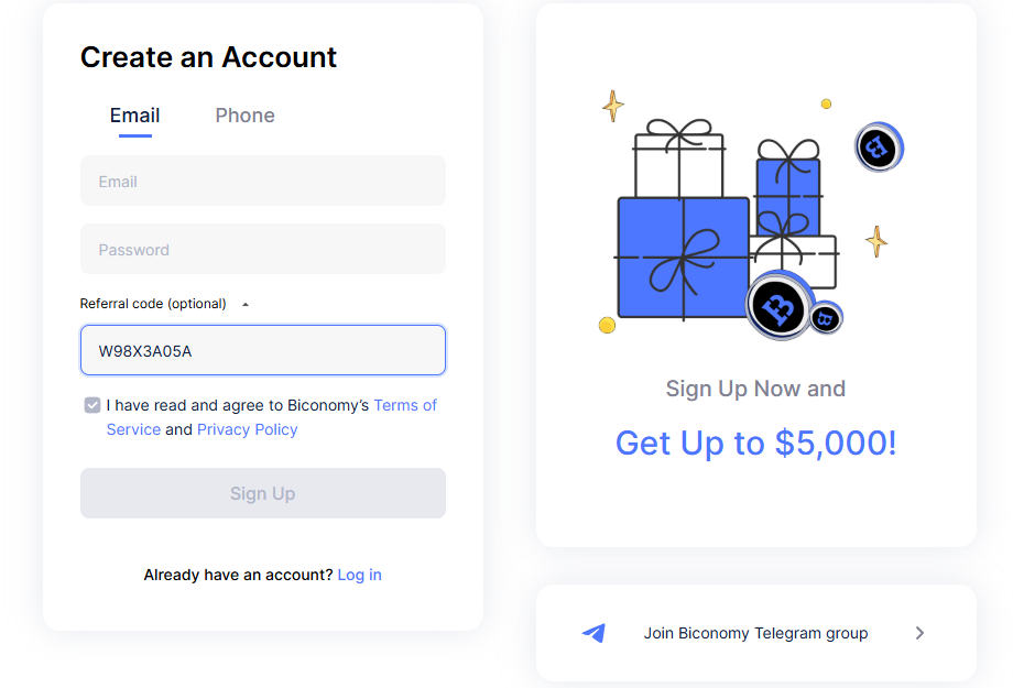 Biconomy Referral Code W98X3A05A